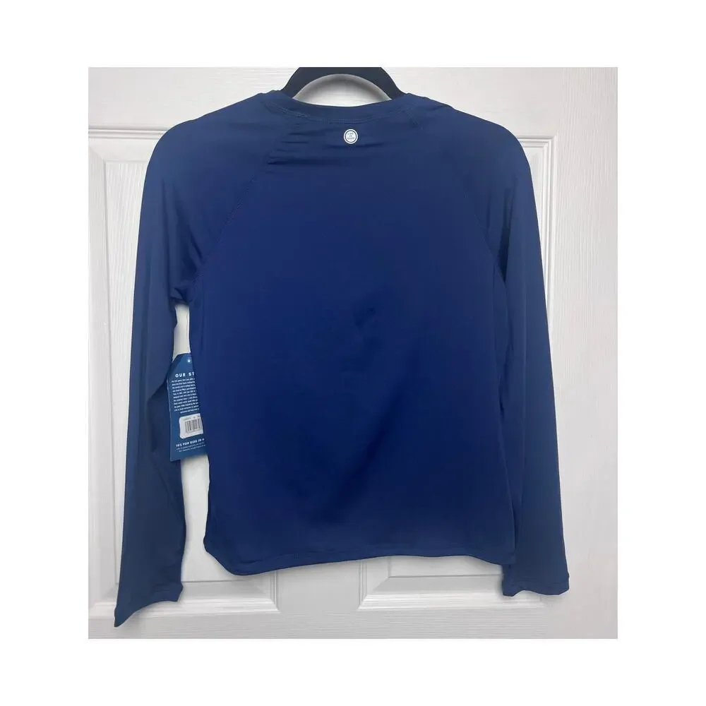 Life is Good Sun Shirt Kids Navy Long Sleeve Stretch UPF 50 Unisex Size XL